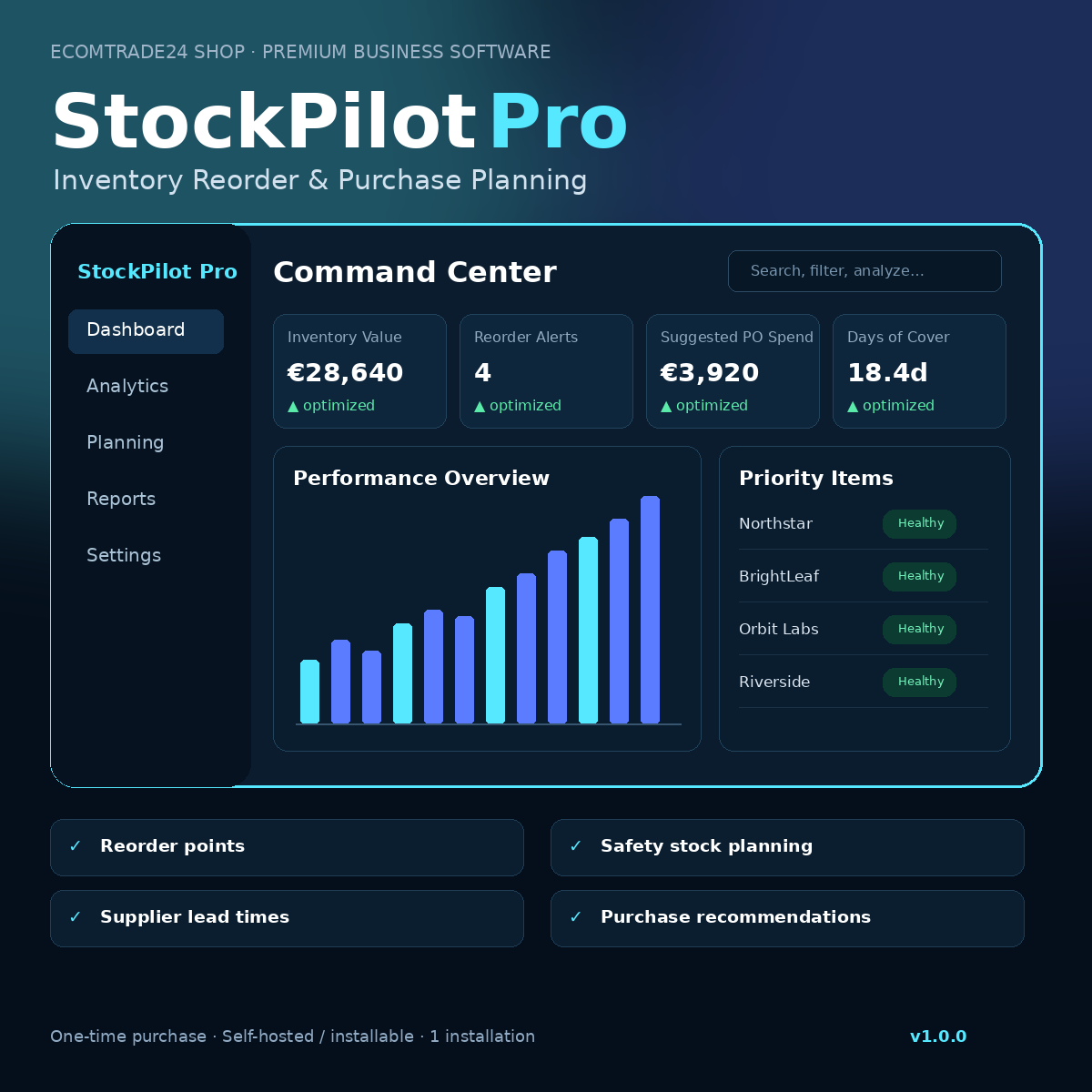 StockPilot Pro – Inventory Reorder & Purchase Planning