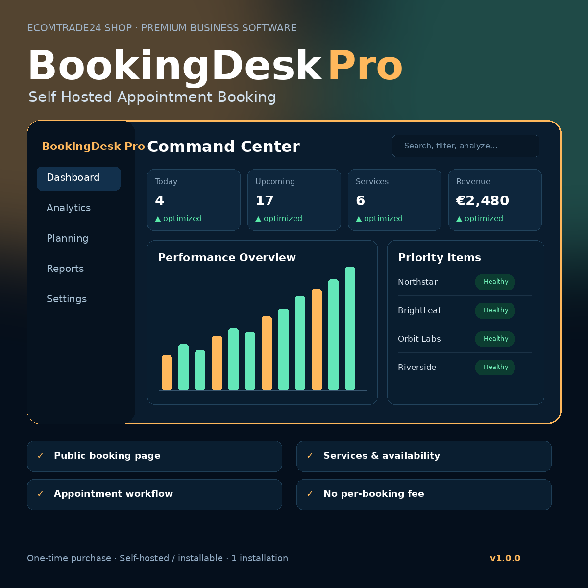 BookingDesk Pro – Self-Hosted Appointment Booking